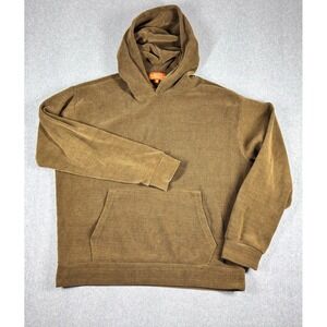 Negative Space Brown Waffle Knit Hoodie Sweater Mens M Brown‎